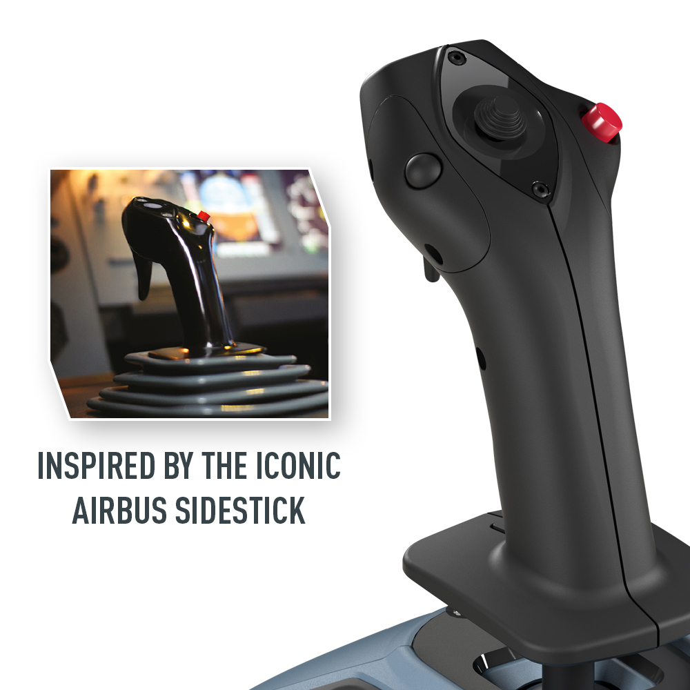 A large marketing image providing additional information about the product Thrustmaster TCA Officer Pack Airbus Edition - Joystick & Throttle for PC - Additional alt info not provided